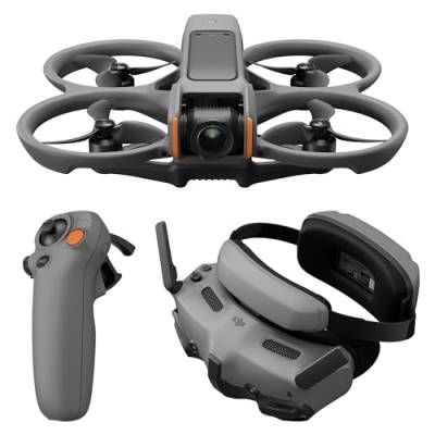 DJI Avata 2 Fly More Combo (1 Akku), FPV-Drohne mit 4K-Kamera, mit Propellerschutz, Flips/Rollen auf Tastendruck, POV Content Kamera-Drohne, inkl. Goggles 3 und RC Motion 3 von DJI