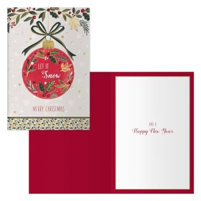 DOHE - Weihnachtskarten - Packung mit 6 Stück - Größe: 11,5 x 17 cm (geschlossen) - Inklusive Umschlag zur Aufbewahrung der Karte - Modell Kugel von DOHE