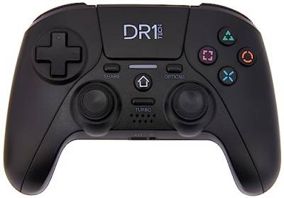 DR1TECH Shock Pad Controller Für PS4 / PS3 Kabelloser | Gaming Joystick DESIGN NEXT-GEN Kompatibel Mit PS5/PC/IOS | Touch Pad Und Doppelter Vibration (Schwarz) [Amazon Exclusive] von DR1TECH