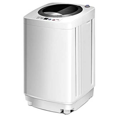 DREAMADE Waschvollautomat Waschmaschine 3,5kg, Miniwaschmaschine mit Schleuder,Toplader, Pump,6 Model, Miniwaschmaschine vollautomatisch, Weiß von DREAMADE