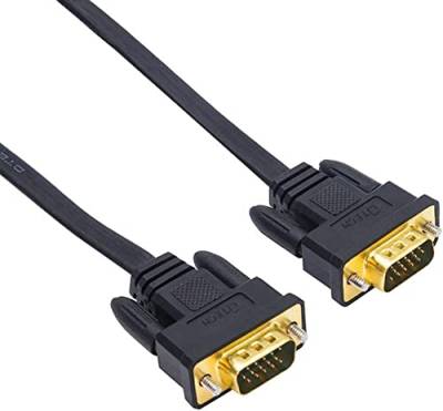 DTech 1,8 m dünnes VGA Kabel für Computer monitore Standard 15poliger Stecker auf Stecker SVGA Kabel flacher Draht für Desktop von DTech