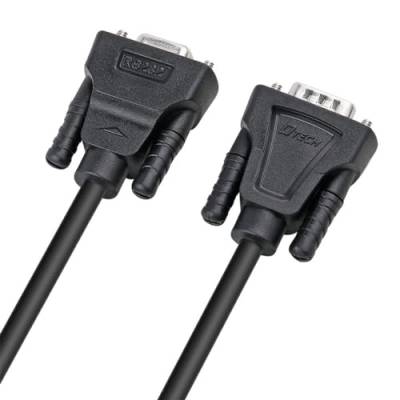 DTech 10ft Serial kabel Stecker zu Buchse RS232 Verlängerung 9 Pin gerade durch (3 m, schwarz) von DTech