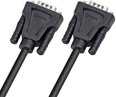 DTech DB9 zu DB9 RS232 Serielles Kabel Stecker zu Stecker Null Modemkabel Kreuz TX RX-Leitung für Daten kommunikation (5 m, schwarz) von DTech