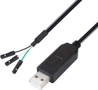 DTech FTDI USB zu TTL Seriell Adapter 3.3V Debug Kabel TX RX Signal 3 Pin Buchse FT232RL Chip für Windows 10 8 7 Linux MAC OS (1m, Schwarz) von DTech