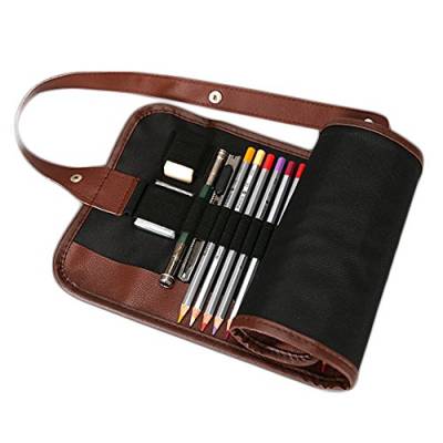 72 Bleistift Wrap, DUBENS Tragbar Federmäppchen Reise Stiftehalter Buntstifte Organizer Roll-up Mäppchen Tasche, Federmappe Schlamperrolle Mäppchen Bleistiftkasten von DUBENS