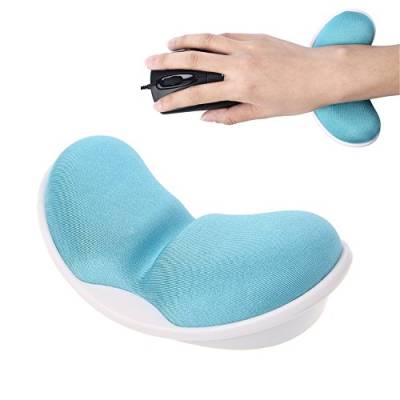 DUBENS Ergonomische Handgelenkauflage für Links - und Rechtshänder, Handballenauflage mit Schaumstofffüllung für Maus ergonomisch zur Entlastung des Handgelenks Pad-Set (Blau) von DUBENS