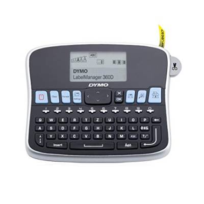 DYMO LabelManager 360D Professionelles Beschriftungsgerät | Etikettiergerät mit QWERTZ Tastatur | Einfache Textbearbeitung | für D1 Etiketten in 6, 9, 12, 19 mm Breite von DYMO