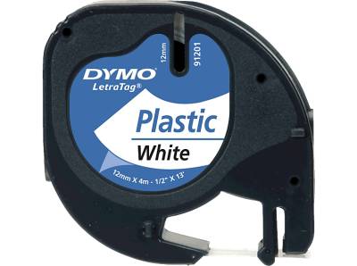 DYMO Letratag Band Plastik Schriftband Weiß von DYMO