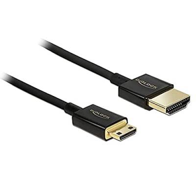 DeLock Kabel High Speed HDMI mit Ethernet - HDMI-A Stecker > HDMI Mini-C Stecker 3D 4K 2 m Slim Premium von DeLOCK