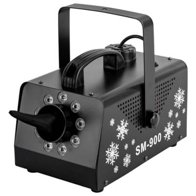 Schneemaschine 900W, Snow Machine tragbare mit 12 LED-Lichtfarben und 2 Fernbedienungen für Weihnachten Live-Konzerte Theater Familienunterhaltung Geburtstage Partys Hochzeiten von DeeDuud