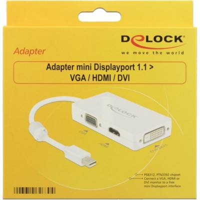 Adapter MiniDisplayport > VGA/HDMI/DVI von Delock
