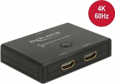 DeLock HDMI 2 - 1 Switch bidirectional 4K 60 Hz - Video/Audio-Schalter - 2 x HDMI - Desktop von Delock