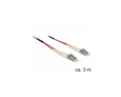 Delock 84642 - Kabel Lichtwellenleiter LC > LC Multimode OM4 3 m Glasfaserkabel, LC Duplex, (300,00 cm) von Delock