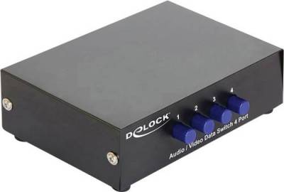 Delock 87637 4 Port Composite-Switch bidirektional verwendbar, Metallgehäuse von Delock