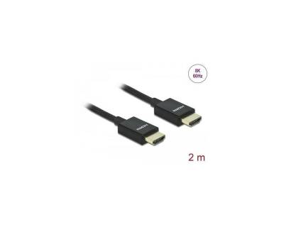 Delock Koaxiales High Speed HDMI Kabel 48 Gbps 8K 60 Hz, schwarz, 2 m HDMI-Kabel, HDMI-A, HDMI (200,00 cm) von Delock