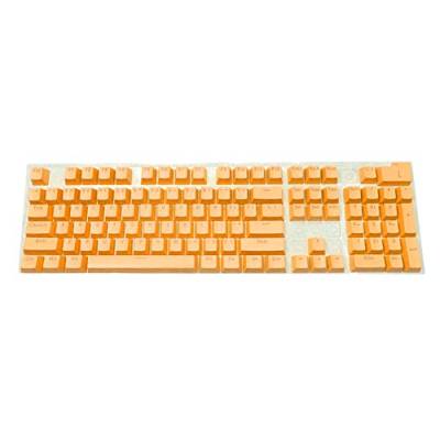 Demiawaking 104 Tasten für mechanische Tastatur, Universal-Kappen-Set für mechanische Tastatur, ergonomische Tastatur, Ersatztasten für mechanische Tastatur (Gelb) von Demiawaking