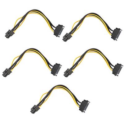 Demiawaking 5 stücke 15pin SATA Power zu 6pin PCI-e PCI Express Adapter Kabel für Grafikkarte von Demiawaking