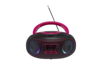 Denver TCL-212BT Pink Stereo-CD Player (CD-Player mit Discolicht, Radio, USB, Bluetooth, MP3, AUX-IN) von Denver