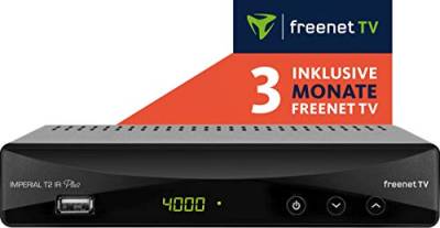 Digitalbox 77-560-00 Imperial T 2 IR Plus DVB-T2 HD Receiver mit Irdeto Entschlüsselung (Freenet TV, H.265/HEVC, PVR Ready, HDMI, SCART, USB, LAN) schwarz von Digitalbox