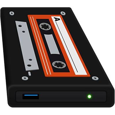 Digittrade HipDisk Externe Festplatte 1TB 2,5 Zoll USB 3.0 mit austauschbarer Silikon-Schutzhülle LS132 Old School Festplattengehäuse stoßfest wasserdicht von Digittrade