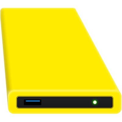 Digittrade HipDisk HD-GL-00 externes Festplattengehäuse mit austauschbarer Silikon-Schutzhülle gelb 2,5 Zoll USB 3.0 für HDD und SSD stoßfest wasserabweisend von Digittrade