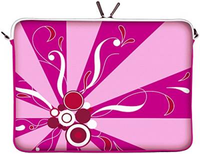 Digittrade LS155-11 Magic Rays Designer MacBook Hülle 12 Zoll aus Neopren passend für 11 & 11,6 Zoll (29,5 cm) Mac Book Tasche Schutzhülle Muster rosa-pink von Digittrade