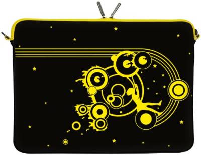 Digittrade LS161-17 Swing Designer Laptop Tasche 17 Zoll Notebook Sleeve Hülle Schutzhülle Neopren bis 43,9 cm (17,3 Zoll) Bag Case Muster schwarz-gelb von Digittrade