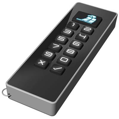 KOBRA USB-C Stick 128GB verschlüsselt, mit Hardware Verschlüsselung und PIN-Eingabe über Tastenfeld, Tastatur des Speicherstick, stabiles Gussgehäuse von Digittrade