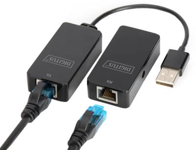 DIGITUS USB 2.0 Extender-Set, PoE geeignet, schwarz von Digitus