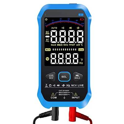 DollaTek S1 Smart Digital Multimeter 9999counts AC DC Spannung Widerstand Kapazität Diode NCV Hz Live Wire Farbdisplay Tester von DollaTek