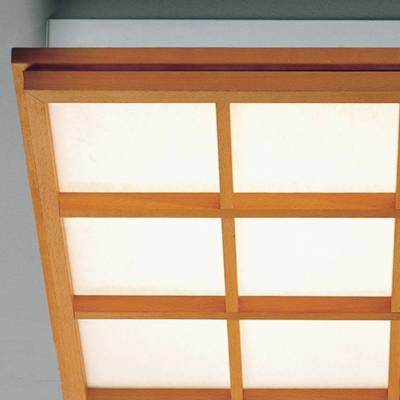 Buchenholz-Deckenleuchte Kioto 9 mit LED von Domus