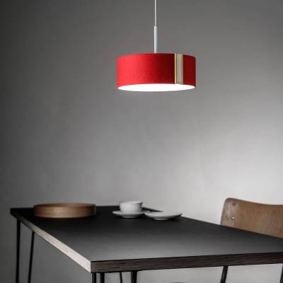 LED-Hängeleuchte LARAfelt S, Ø20cm, rot/wollweiß von Domus