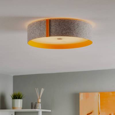 Lara felt - Filz-Deckenleuchte mit LED grau-orange von Domus