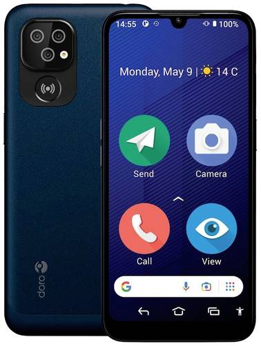 Doro 8200 Senioren-Smartphone IP54, mit NFC, SOS Taste, SOS-Funktion Dunkelblau von Doro