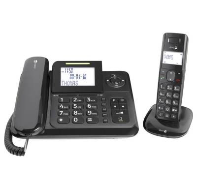 Doro Comfort 4005 Combo Schwarz Schnurgebundenes Telefon mit Mobilteil Kabelgebundenes Telefon von Doro