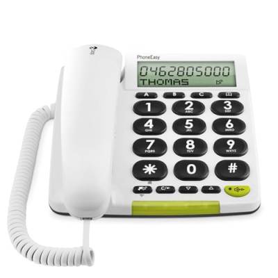 Doro PhoneEasy 312cs Seniorentelefon, Schnurgebundenes Großtastentelefon mit großem Display, lauter Rufton, Freisprechfunktion, Hörgerätekompatibel von Doro