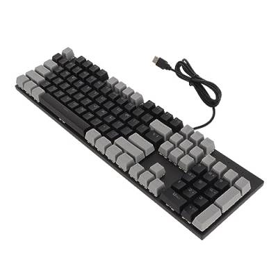 Dpofirs Mechanische Gaming-Tastatur mit 104 Tasten, RGB, 28 Hintergrundbeleuchtungsmodi, Kabelgebundene Computertastatur mit Blauem Schalter, Mechanische Tastatur für Computer, PCs, von Dpofirs