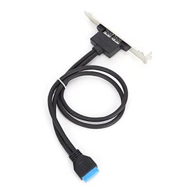 USB-Rückwandhalterung, Doppel-USB-Baffle-Kabel Motherboard 19-polig auf Dual-Port A-Buchse Verlängerung Rückwandhalterung (Schwarz) von Dpofirs