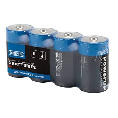 Draper 03979 PowerUP Ultra Alkaline D Batterien (4 Stück) von Draper