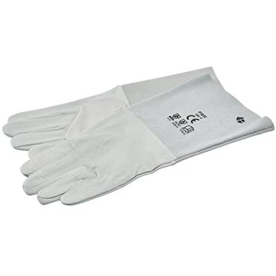 Draper 70451 Welders TIG Handschuhe mit extra langer 150mm Manschette, Größe 10 Schweißzubehör, silber, 1 Stück von Draper