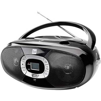 Radio mit CD-Player • USB • MP3 • UKW-Radio • Kopfhöreranschluss • Boombox • Stereo Lautsprecher • Netz- / Batteriebetrieb • Tragbar • Schwarz • Dual P 390 von Dual