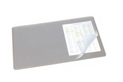 Durable Schreibtischunterlage (mit transparenter Auflage, 530 x 400 mm) 1 Stück, grau, 720210 von Durable