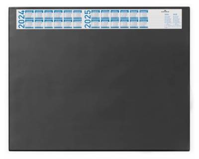 Durable Schreibunterlage (mit Vollsichtplatte und Kalender, 650 x 520 mm) 1 Stück, schwarz, 720401 von Durable