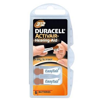 Duracell 3-HighEnergy Hörgeräte-Batterie 6 Activair EasyTab Da 312 (3er Set) von Duracell