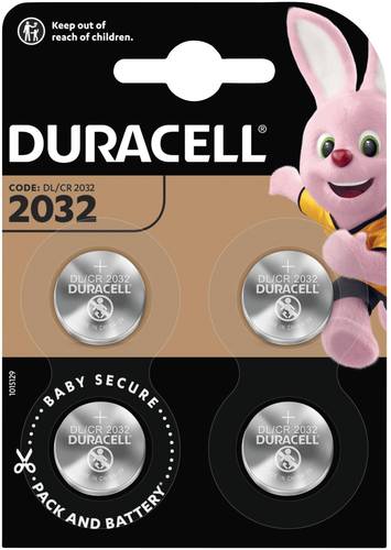 Duracell Knopfzelle CR 2032 3V 4 St. 220 mAh Lithium Elektro 2032 von Duracell