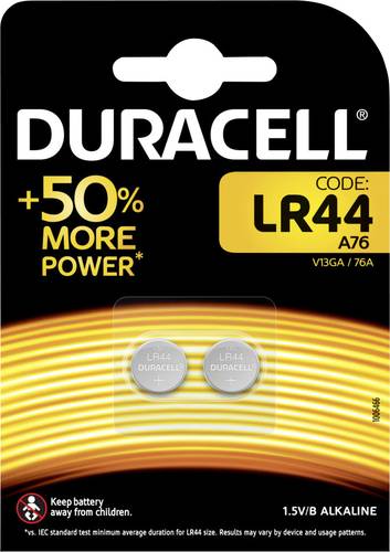 Duracell Knopfzelle LR 44 1.5V 2 St. 105 mAh Alkali-Mangan Elektro AG13 von Duracell