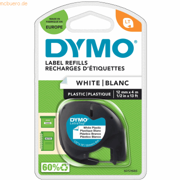 Dymo Etikettenband Dymo LetraTag weiß von Dymo