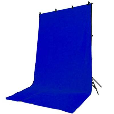 DYNASUN Hintergrundsystem Fotostudio Profi Aluminium FS901 +Stoff Hintergrund Pro W003 2,8x4,0 Blau von DynaSun