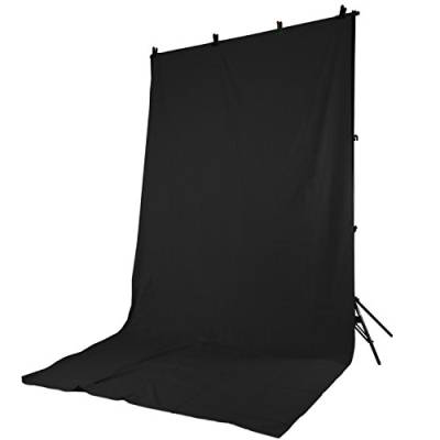 DYNASUN Hintergrundsystem Fotostudio Profi Aluminium FS901 +Stoff Hintergrund W002 2,8x4,0 Schwarz von DynaSun