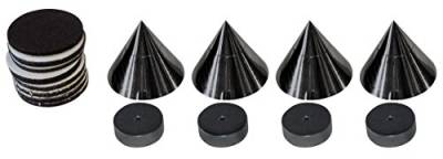 Dynavox Sub-Watt-Absorber 4er Set, höhenverstellbare Entkoppler für HiFi-Geräte und Lautsprecher mit Unterlegscheiben, schwarz von Dynavox
